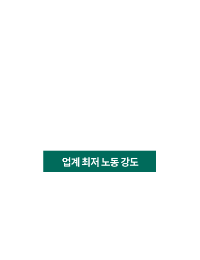 1억 매출 운영 인력 4인 업계최저 노동 강도
